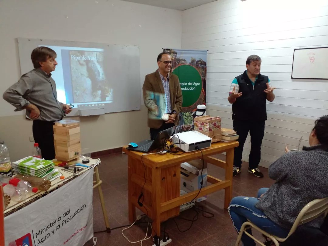 prof_martinezr's tweet photo. Compartimos en la Escuela Bop N°102 de Nemesio Parma una charla junto a Fernando Müller Director de Apicultura en la Provincia de Misiones y Horacio Walantus expusieron sobre Meliponicultura: introducción a la crianza de las abejas nativas meliponas o abejas sin aguijón. https://t.co/MFueE2ME7c