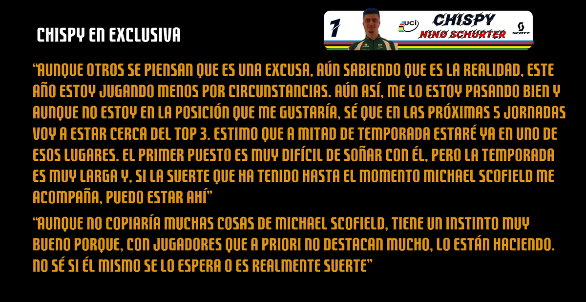 fantasyQNLV's tweet photo. Y, antes de haceros esperar, aquí dejamos publicada la entrevista a @Chispypela99, que analizó el rendimiento de su equipo, Nino Schurter, dejó detalles interesantes, ofreció las explicaciones pertinentes a algunos que deseaban escucharle https://t.co/yoc7Z6Ibod