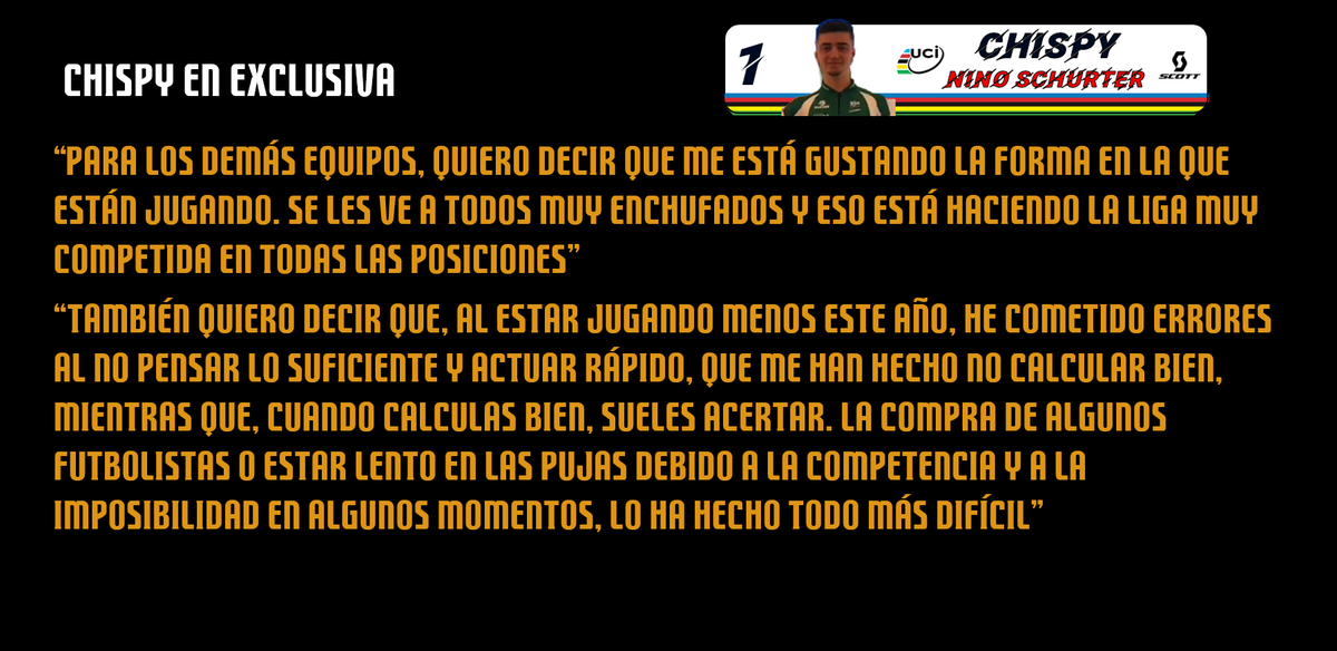 fantasyQNLV's tweet photo. Y, antes de haceros esperar, aquí dejamos publicada la entrevista a @Chispypela99, que analizó el rendimiento de su equipo, Nino Schurter, dejó detalles interesantes, ofreció las explicaciones pertinentes a algunos que deseaban escucharle https://t.co/yoc7Z6Ibod