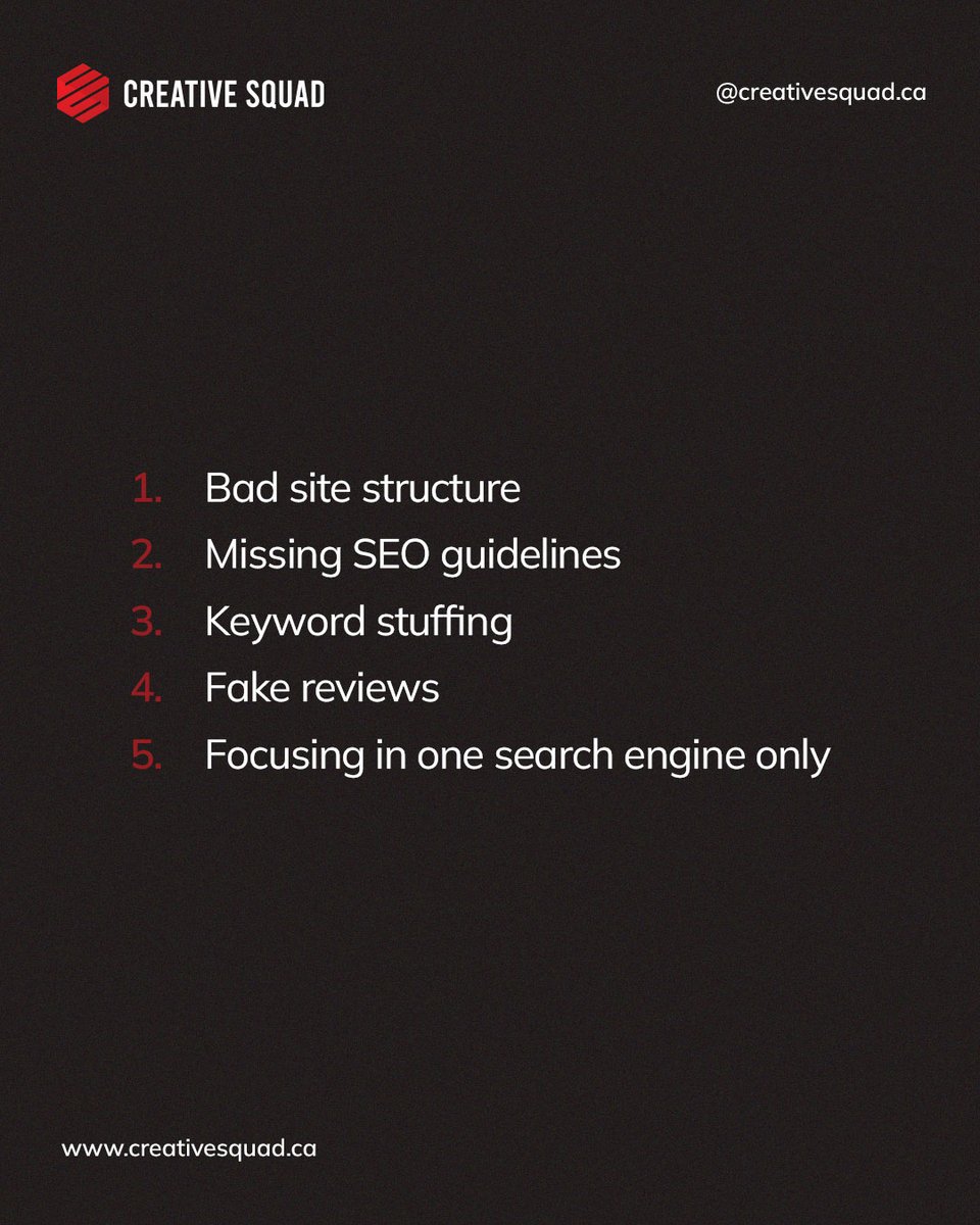 🚫 Top SEO Mistakes in 2023 Every Business Must Avoid! 🚫

As we gear up for 2023, ensure your site isn't faltering. Need help optimizing your site for 2023? Creative Squad is here to guide you. Lets connect: lnkd.in/gUG8Ggx3

#CreativeSquad #Seomistakes #TechTrends2023