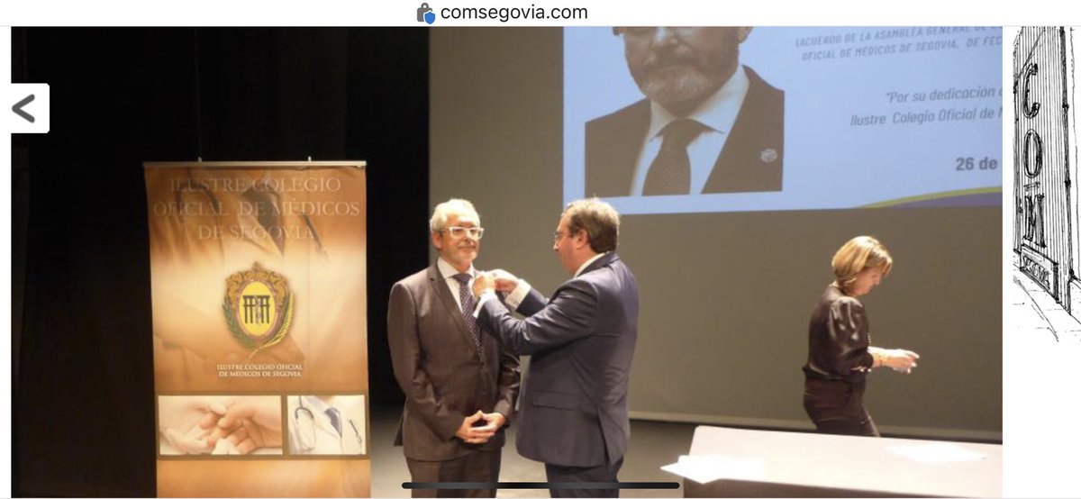 GarroteJuan's tweet photo. Ayer tuve la dicha de ser nombrado Colegiado de Honor, por el Ilustre Colegio de Médicos de Segovia, circunstancia que me ha hecho muy feliz https://t.co/pdFy7bPGUT