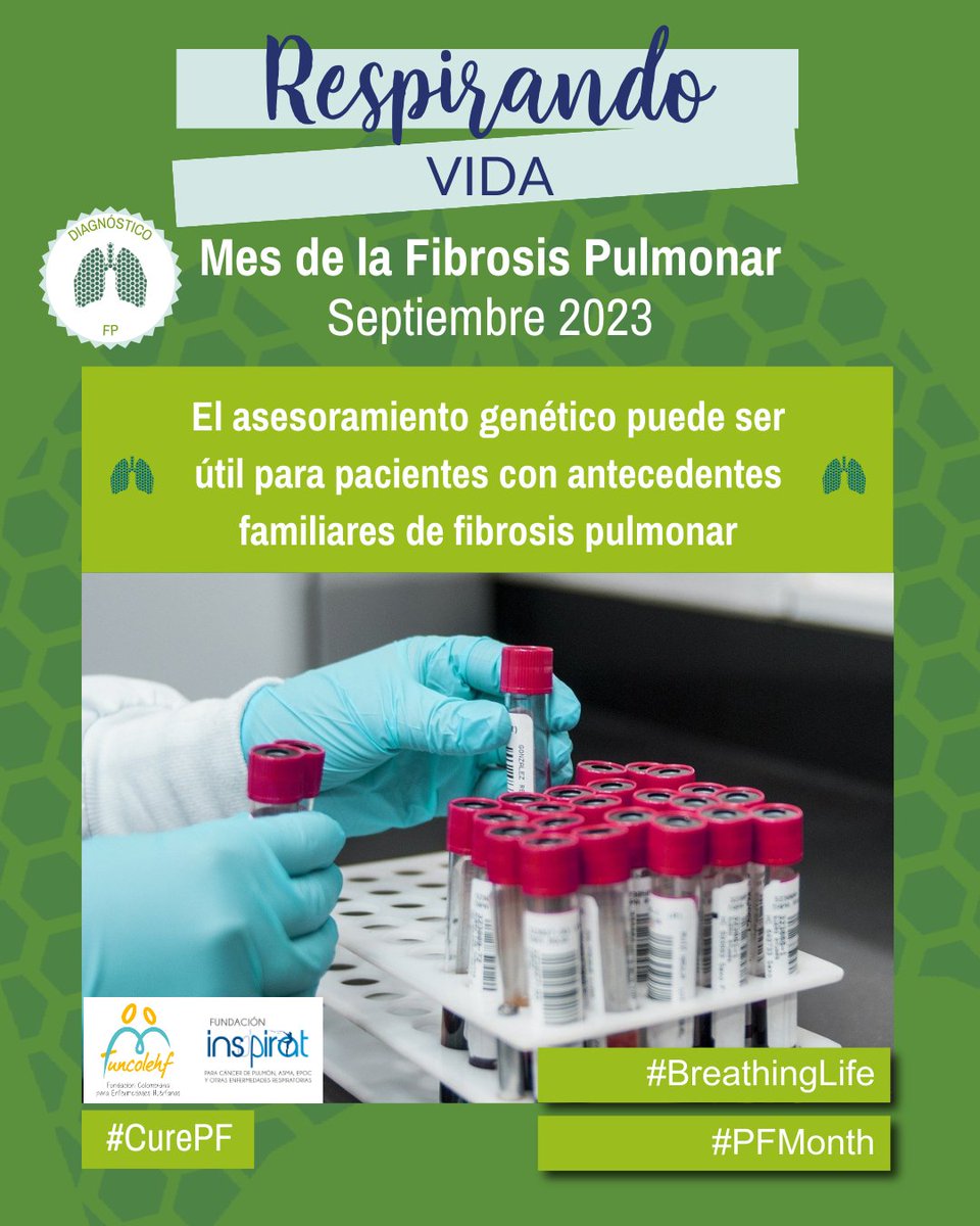 Para personas con #FibrosisPulmonar es importante revisar antecedentes familiares
En #FibrosisPulmonarIdiopática se estima que el 10% de los casos tiene un componente hereditario, el asesoramiento genético ayuda a tomar decisiones informadas
#PFMonth #BreathingLife #CurePF #FPI