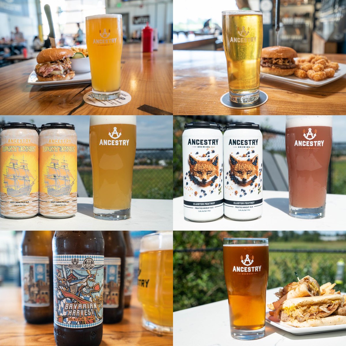 Everything is happening all at once this time of year! Oktoberfest, Fresh Hop Harvest, Baseball Playoffs, NFL and College football!!! 📸: Fresh Hop Solo Citra, Fresh Hop Strata Pilsner, Hazy Jones IPA, Cluster Foxtrot Blueberry Wheat, Bavarian Hefeweizen, and Oktoberfest Marzen!