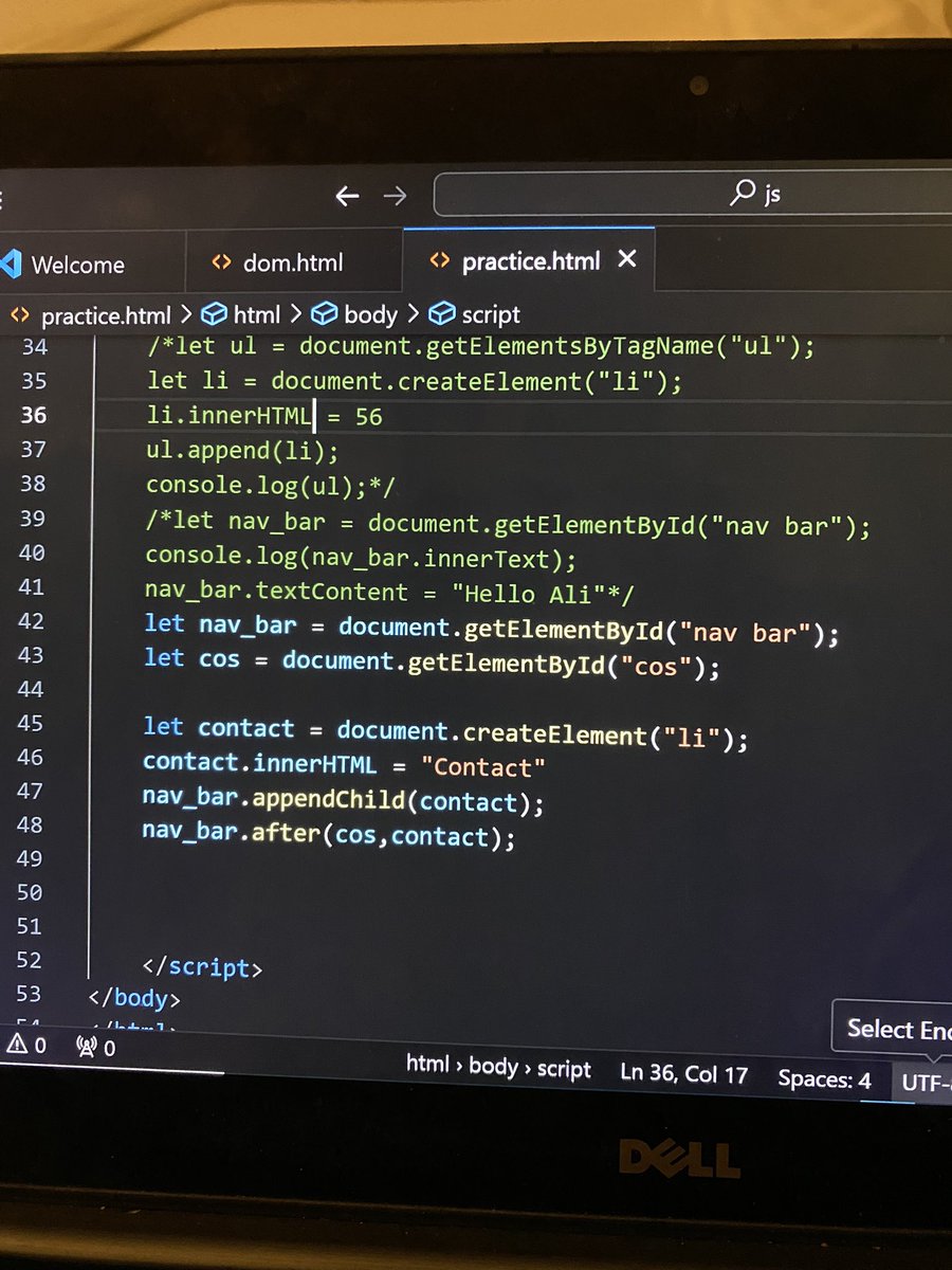 iqra_issack's tweet photo. It’s D62-66 of the #100DaysOfOSS and I learnt to how to manipulate HTML elements like createElement(),appendChild(), textContent() and After() methods .
#100DaysOfCode
#100DaysOfOSS
#FilanTech https://t.co/DTDtOVt0ul