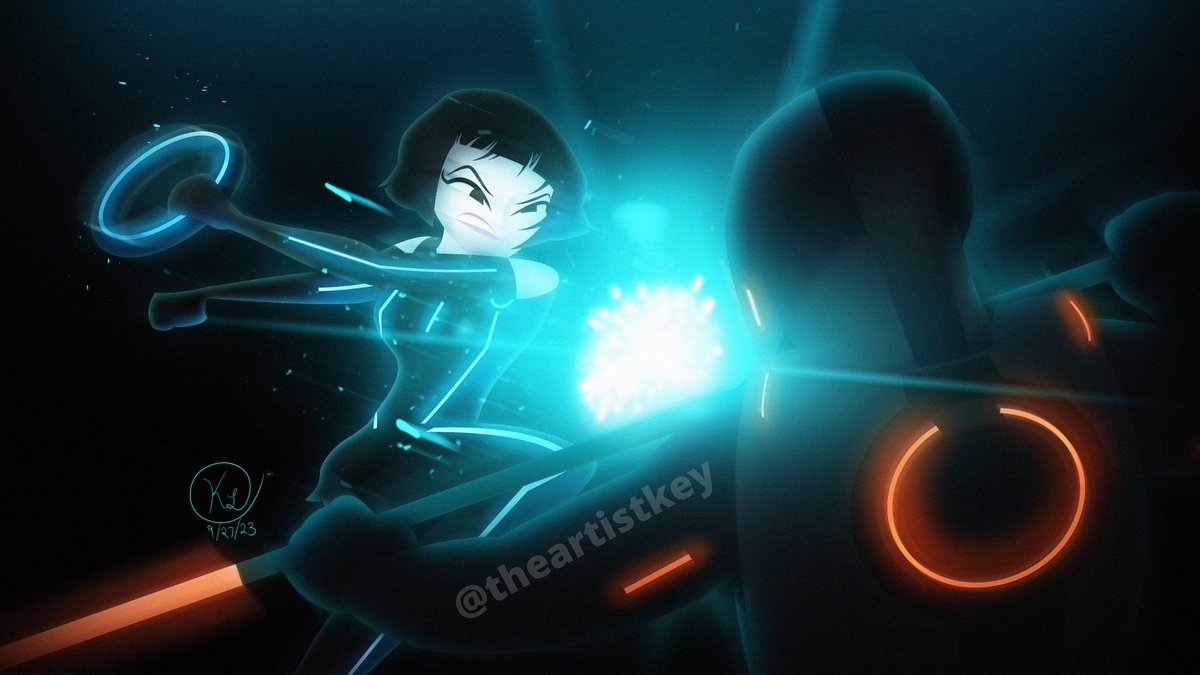 keychaine's tweet photo. "End of Line" // #tron #tronlegacy #troncoaster #daftpunk #disney #cyberpunk #scifi #future #gaming #digitalart #vectorart #art https://t.co/f1talcJQ96