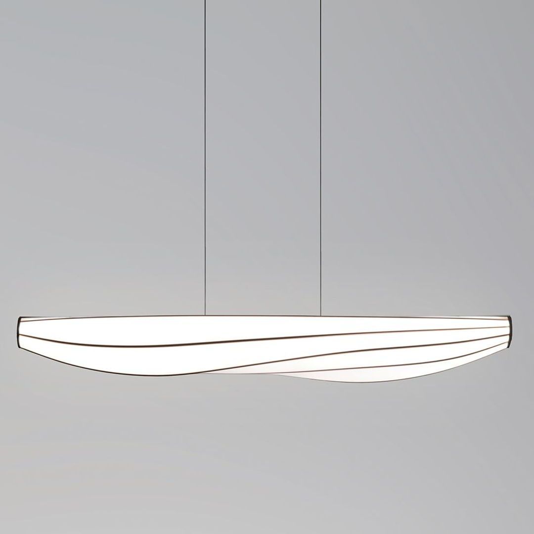 Inspired by the beauty of well-designed boats, Cerno's Lenis Suspension Light features bent wood stringers over a series of bulkheads. Its organic &amp; sculptural structure deviates from Cerno's mostly rectilinear forms &amp; adds the right balance. buff.ly/3PAzv2R