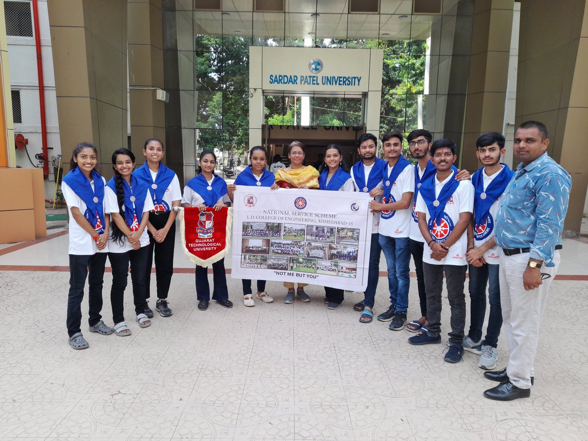 NssLdce's tweet photo. Thrilled to represent GTU at the Garba Competition during NSS Day Celebration 2023 at Sardar Patel University (Anand) on September 23. 🕺💃 Our journey wouldn't be complete without the incredible guidance of Vishwa Panchal and Yash Patel
 #GTUSelection 
#NSSDay #GarbaCompetition https://t.co/3gvfnXmhwS