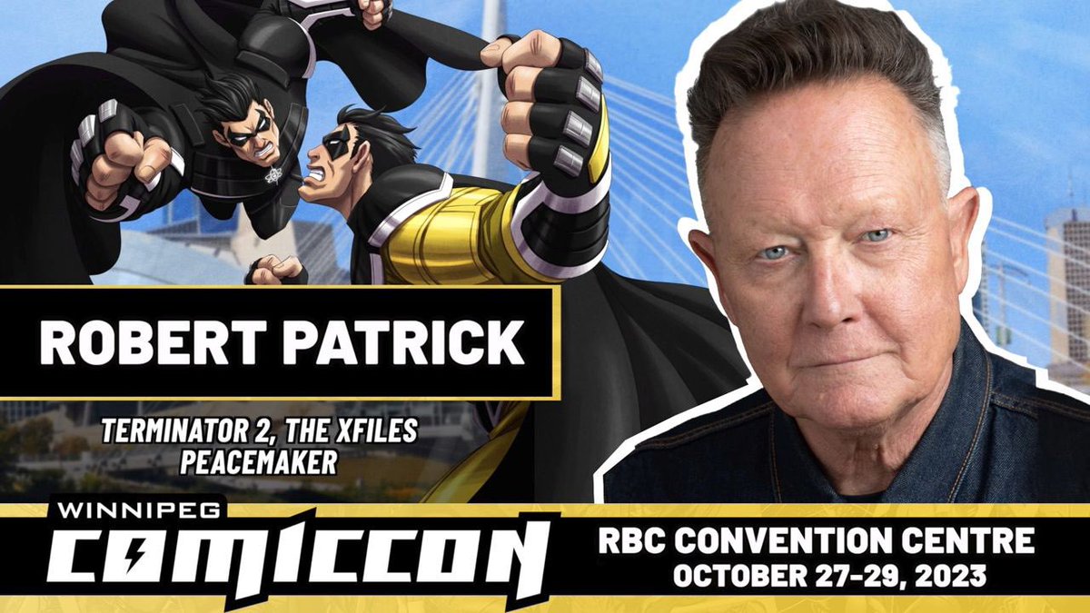 WinnipegCC's tweet photo. New Guest! The T-1000 himself, @robertpatrickt2 will be at Winnipeg Comiccon October 27 to 29, 2023. Tickets on sale now!
#TerminatorJudgmentDay #Peacemaker #WinnipegComiccon2023 https://t.co/g1GaDuhhXf