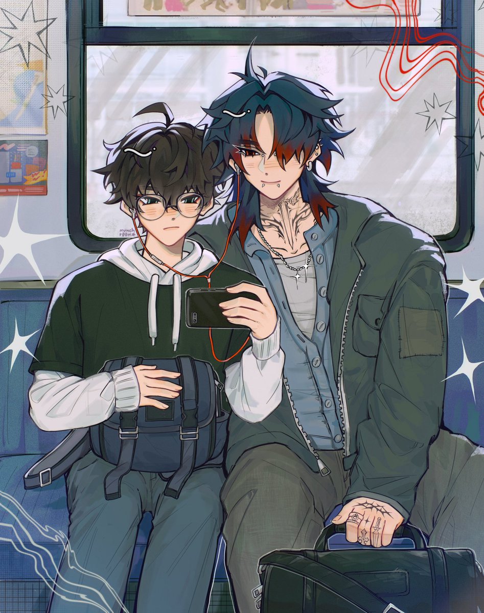 munchr00m's tweet photo. bruh look who i saw on the train 

#renheng #honkaistarrail https://t.co/jKE6inOewd