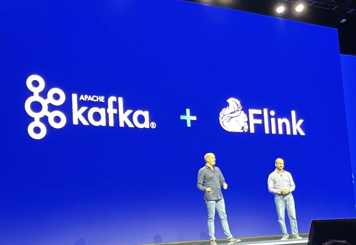 addisonhuddy's tweet photo. @ijuma and @MartijnVisser82 representing @apachekafka and @ApacheFlink. What an amazing OSS partnership! https://t.co/Ujj3TxuwyS