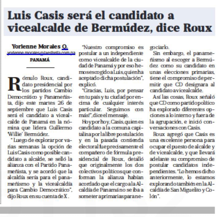 .<a href="/romuloroux/">Rómulo Roux</a> una persona que sigue uniendo voluntades y tendiendo puentes

#HacerLasCosasBien #LaBuenaPolíticaEsPosible #LoBuenoViene
.<a href="/SecJuridicosCD/">Sec. De Asuntos Jurídicos CD</a> .<a href="/EmpresarialCD/">Secretaría Empresarial CD</a> <a href="/SecMujerCD/">Secretaría de la Mujer CD</a> <a href="/Anagrosas/">Ana Giselle Rosas</a> <a href="/eguep/">EdelGuerra</a> <a href="/AbrahamCarrasq/">Abraham Carrasquilla</a> <a href="/MaidirMiller/">Maidir Miller 🇵🇦</a> <a href="/AlvaroAguilar3A/">Alvaro Aguilar A.</a> <a href="/ARAUZRONY/">RONY ARAUZ</a> <a href="/roypty/">RAP</a> <a href="/Armando34907098/">Armando contreras</a>