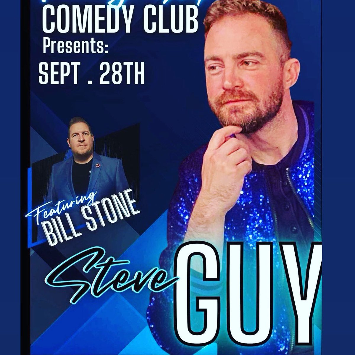 Mark Ricadonna at Funny Stop this weekend Friday Sep 29th and Saturday Sep.30th Thursday Sep 28th Steve guy Wed. Amateur night For reservation call 3309234700 Or online at funny.online