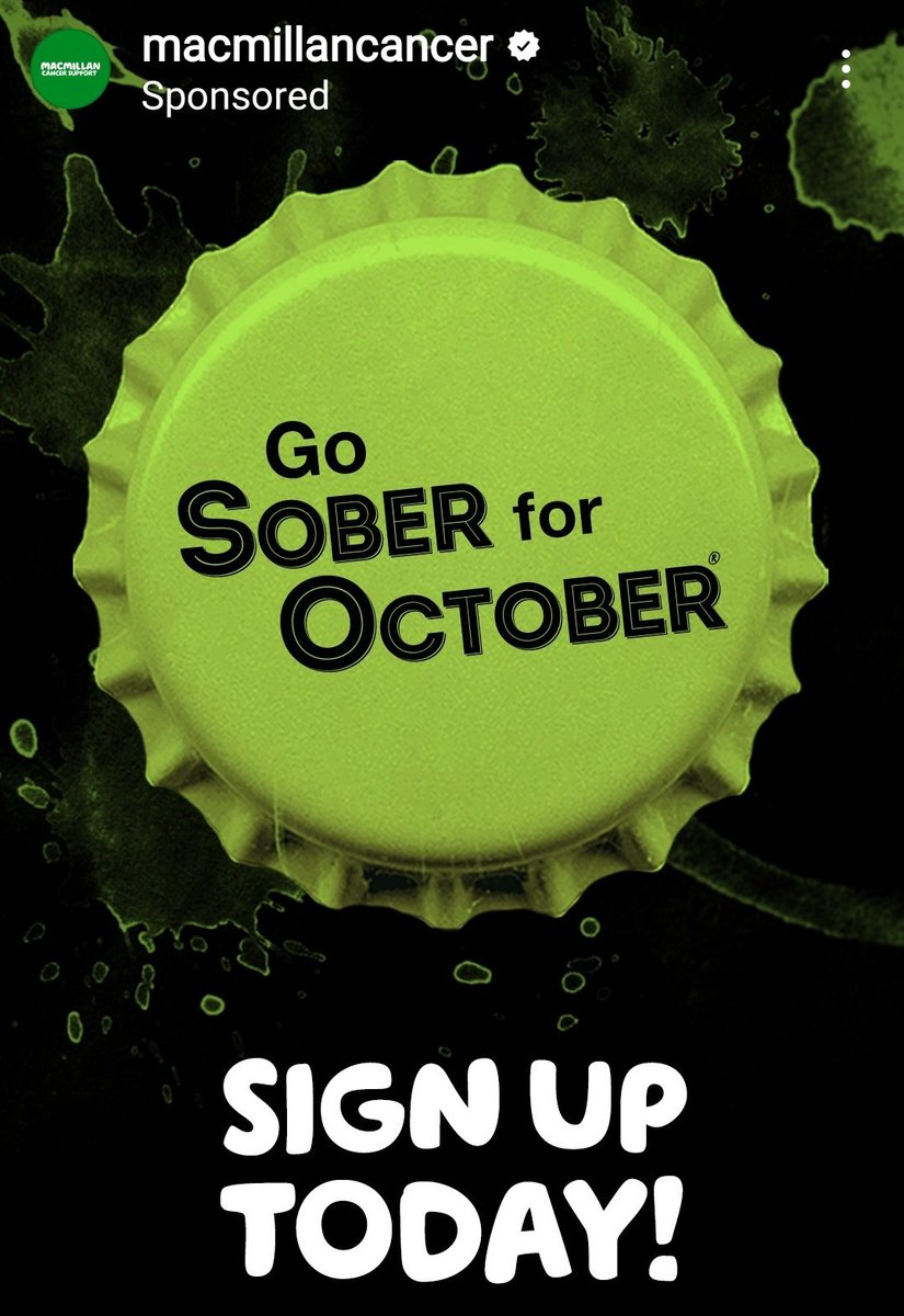 So, as everybody knows, I quite enjoy a drink, but for one month, I'm going to be knocking it on the head to raise vital funds for <a href="/macmillancancer/">Macmillan Cancer Support</a> ive joined 'Sober for October' 
I'd be extremely grateful if you could donate any spare cash plus retweet🙏 
gosober.cmail20.com/t/i-l-shuhru-t…