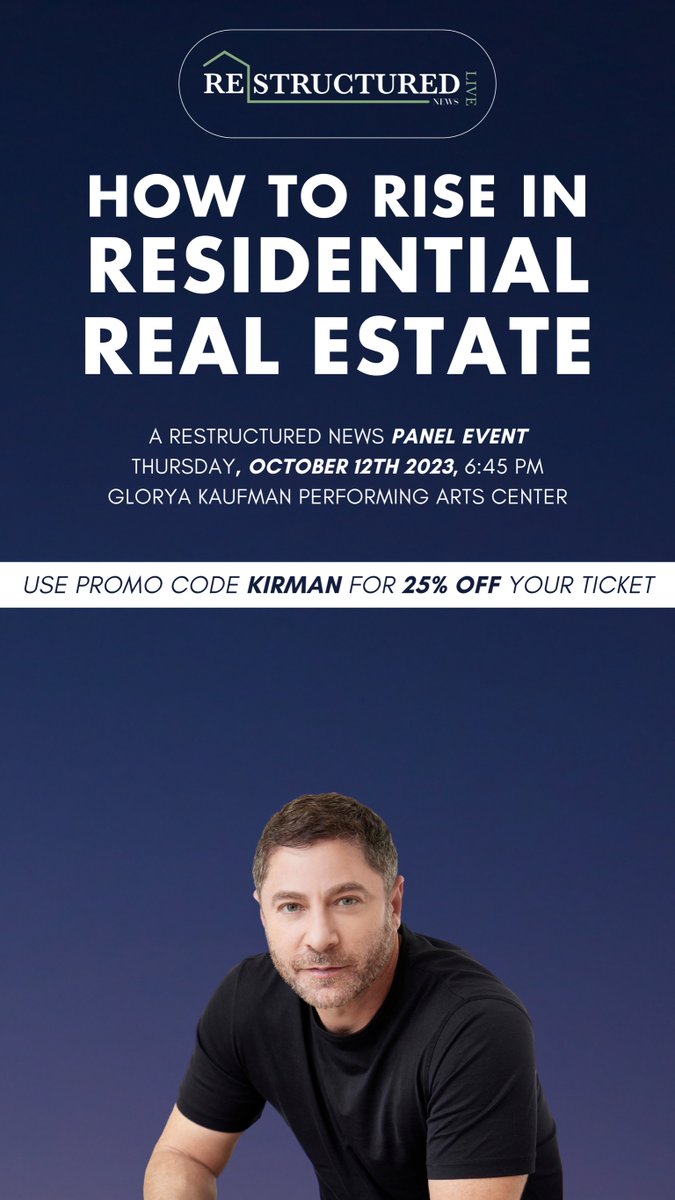 Aaron Kirman (@aaronkirman) on Twitter photo Join us at our <a href="/theresnews/">RE|STRUCTURED News</a> LIVE panel event as Aaron Kirman, Jade Mills, and Dennis Chernov discuss LA market conditions and how to rise in residential real estate. The event will be held on Thursday, October 12th at the Glorya Kaufman Performing Arts Center.Β Doors will open at Join us at our <a href="/theresnews/">RE|STRUCTURED News</a> LIVE panel event as Aaron Kirman, Jade Mills, and Dennis Chernov discuss LA market conditions and how to rise in residential real estate. The event will be held on Thursday, October 12th at the Glorya Kaufman Performing Arts Center.Β Doors will open at
