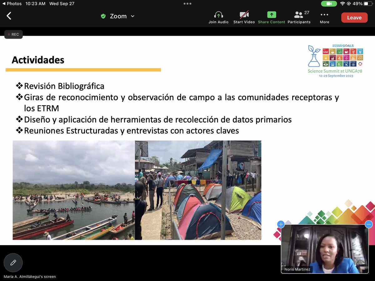 CemcitAip's tweet photo. 📣 Presentación de la Lcda. Noris Martínez, investigadora de @utppanama, durante la sesión “Impacto de la migración en tránsito en los ecosistemas naturales y sociales de la Región Biogeográfica del Darién” en @ScienceUnga.
@IAI_news #sciencesummitunga #globalscience https://t.co/MmBhHIfeur