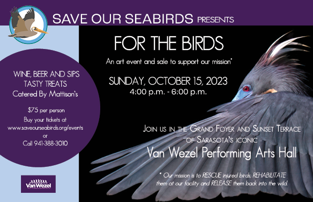Our Annual For The Birds Art Event and Sale is right around the corner. Make sure to purchase tickets on our website, or give us a call. This event helps our facility raise resource funds for our feathered friends!
