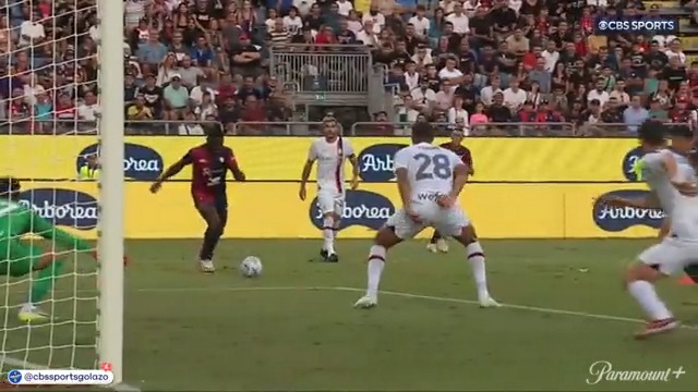 La bomba from Luvumbo!  💣Milan find themselves down early in Cagliari. 👀