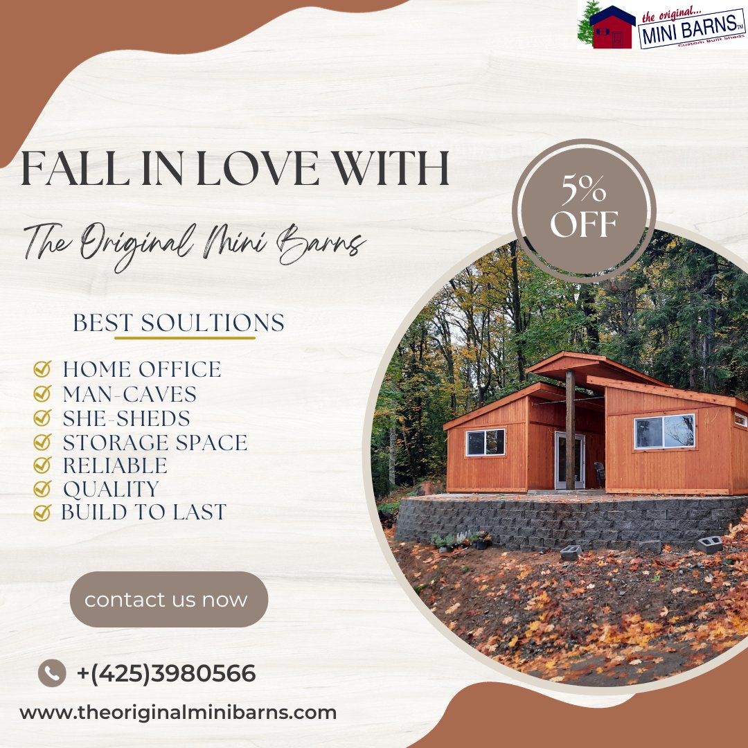 OGminibarns's tweet photo. all in Love with The Original Mini Barns! 💖 Get Ready for 5% Off - Coming Soon! 🏡🔨We're your reliable and trusted choice for all your storage, office, gym, and shed needs. Discover the beauty of craftsmanship, quality, and affordability with The Original Mini Barns. https://t.co/C35j2j5yhm