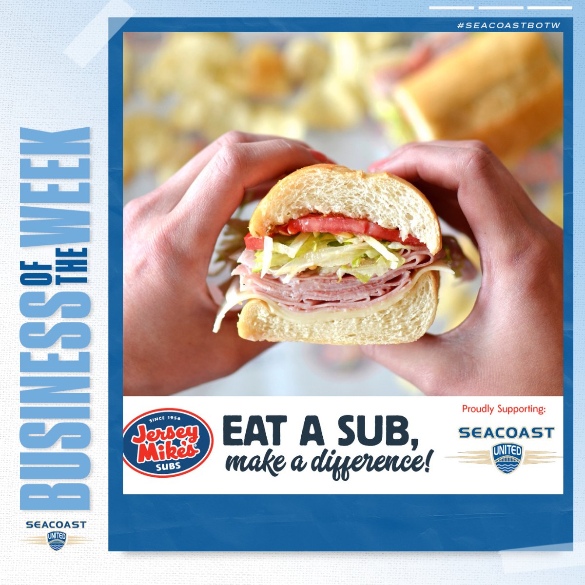 Jersey Mike's Seacoast opens its 4th location today at the EppiCenter Plaza off Route 101 in Epping, NH. For a minimum $3 donation, receive a free regular sub today, September 27th through October 1st! Be sure to pop in this week and welcome them to the neighborhood. @jerseymikes