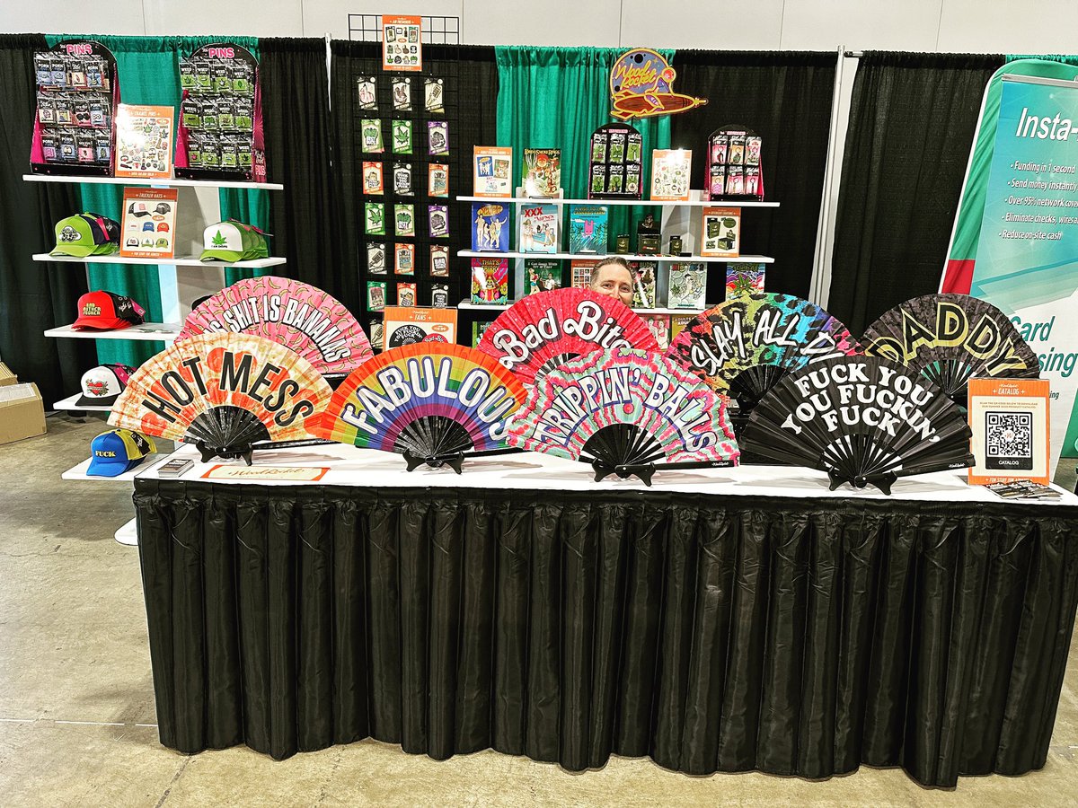 leeroymyers's tweet photo. We’re all set up and ready to rock and roll (cannabis trade show joke) at the @wood_rocket booth at the Champs trade show in Denver.
#cannabis #woodrocket #champs #novelties https://t.co/KUyU7tzpzS