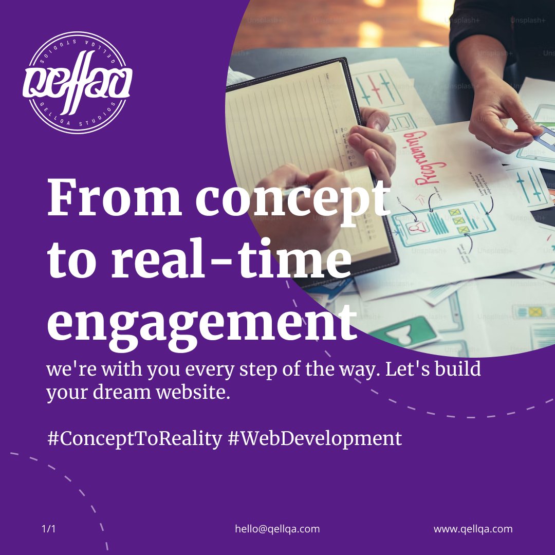 QellqaStudios's tweet photo. From concept to real-time engagement we're with you every step of the way. Let's build your dream website. 

De concepto a interacción en tiempo real estamos contigo en cada paso del camino. Construyamos el sitio web de tus sueños. 

#ConceptToReality #WebDevelopment https://t.co/mpXxOl2Z2g