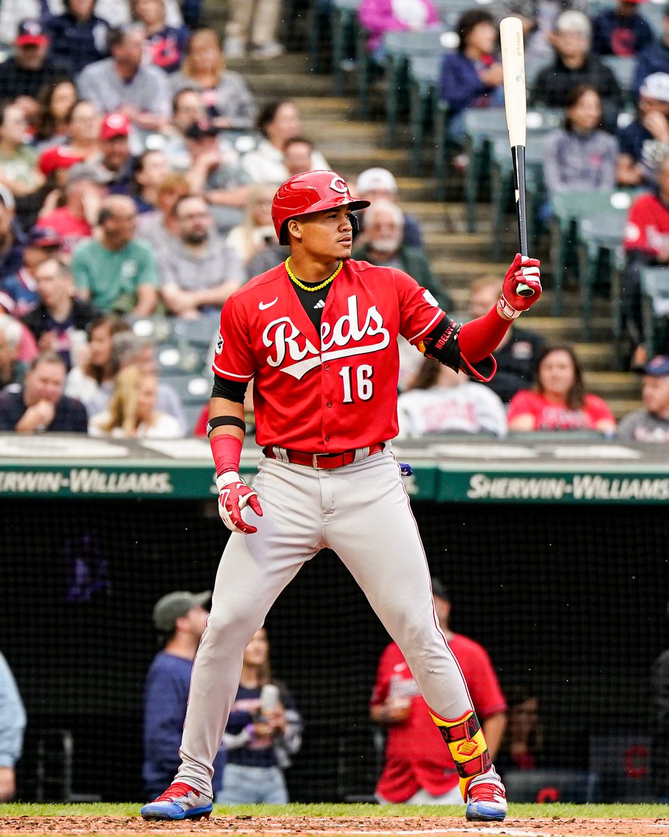 Reds's tweet photo. Noelvi Marte enters tonight riding a 12-game hitting streak and an 18-game on-base streak.

His hitting streak is the longest by a Reds batter this season and the longest by a Reds rookie since Jay Bruce hit in 13 straight in 2008. https://t.co/HRE89TtR0q