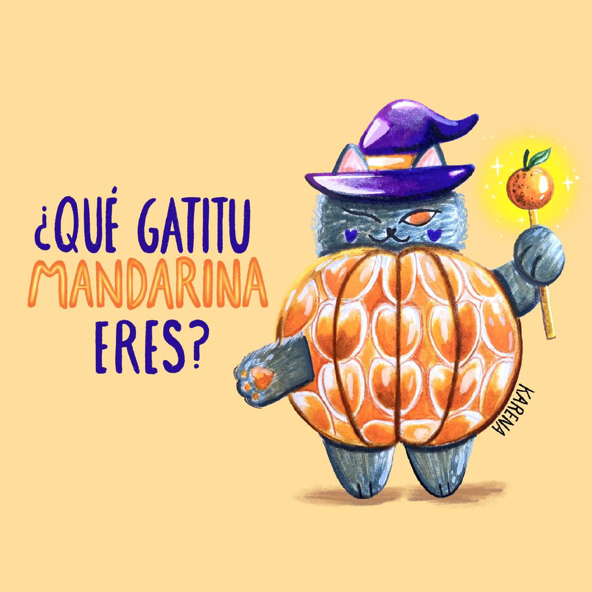 Karena_____'s tweet image. Holaaaaaap, ya es #SpookyTime y ya llegaron los gatitus mandarinas wuuuuu, que gatitu mandarina eres tup? 🫢🍊🧡✨