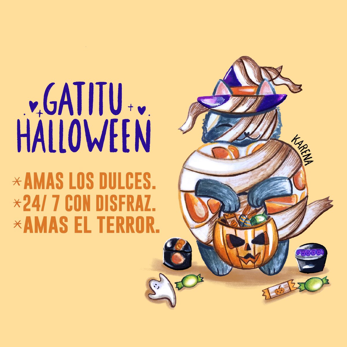 Karena_____'s tweet image. Holaaaaaap, ya es #SpookyTime y ya llegaron los gatitus mandarinas wuuuuu, que gatitu mandarina eres tup? 🫢🍊🧡✨
