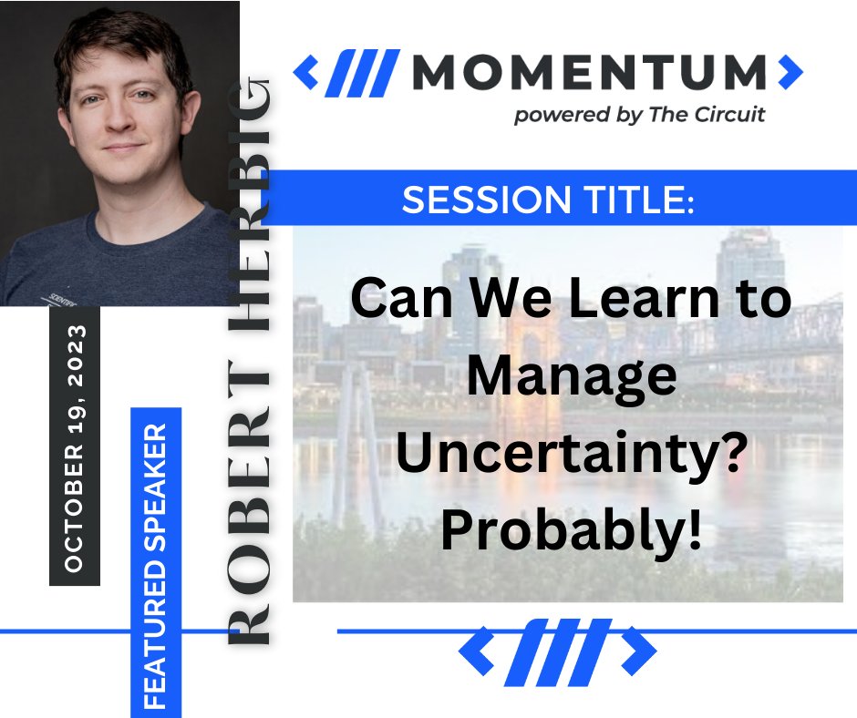 I'm very excited to speak at @momentumdevcon (image borrowed from them) in just one short month! Can we Learn to Manage Uncertainty? Probably!