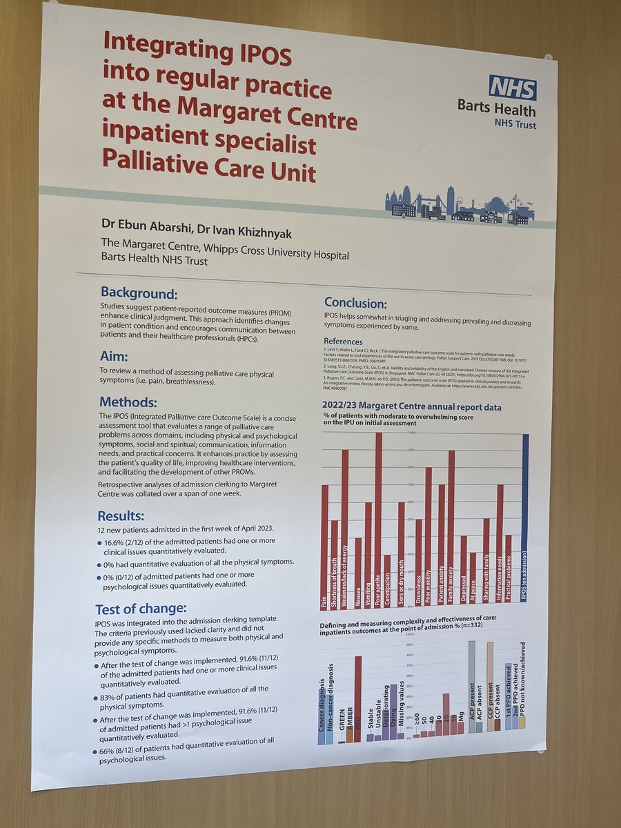 wf_palliative's tweet photo. Today @hospicestclare conference we display posters demonstrating the improvements we have made for patients at end of life #SCHConference #palliativecare @wx_medicine @mcspud_pitt @theresamann2000 @Abarshi2Abarshi @ElliottsThe @WhippsCrossHosp https://t.co/pJjAdUiCpR
