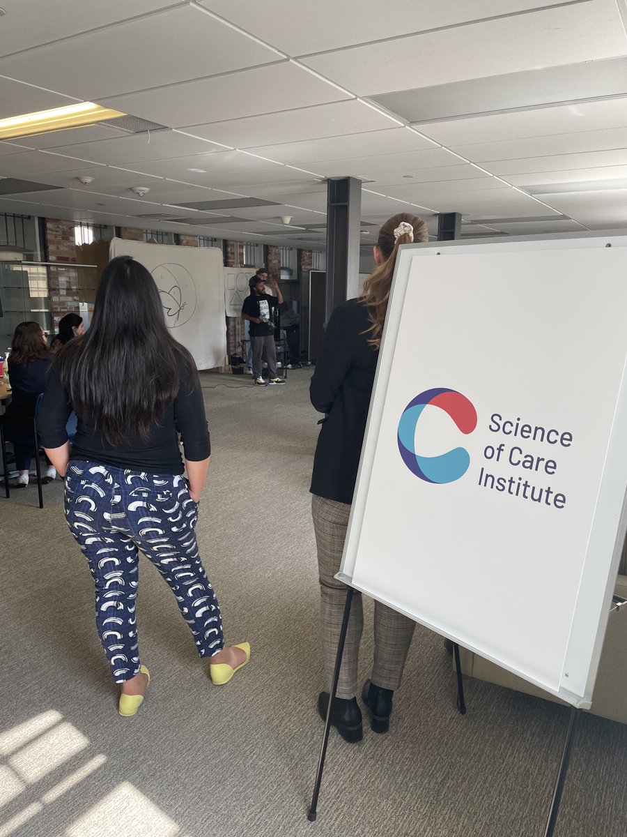 JeffsLianne's tweet photo. Leading us through a care reset @leginknits @SinaiHealth building resilience through art and sage words of wisdom - stay tuned for reveal of collective mural as part of our #scienceofcareinstitute #caringforeachother @Amaralnely @williamrmundle https://t.co/3QSRad5mdy