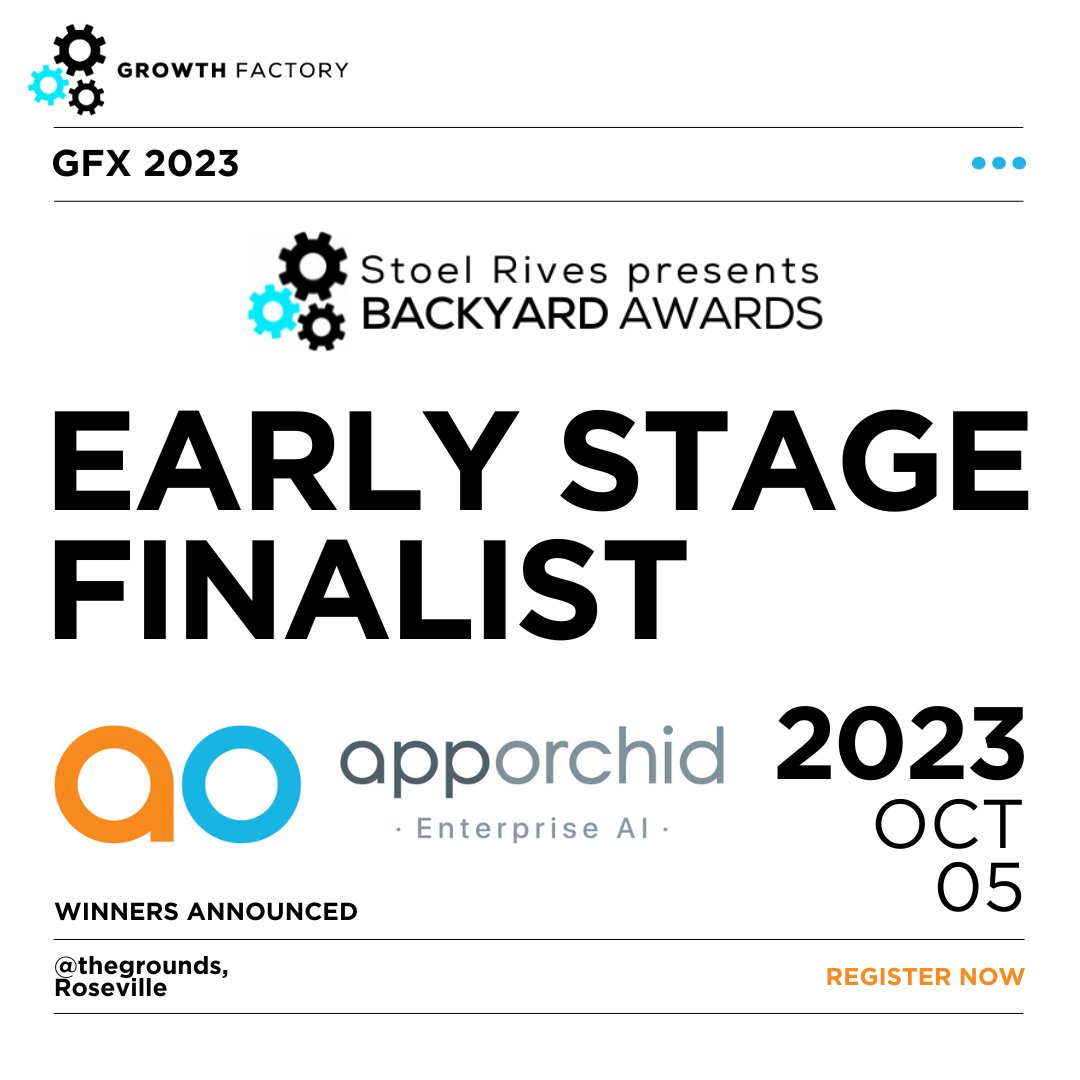 🎉 Exciting News! 🎉 We are thrilled to announce that App Orchid has been selected as a finalist for Growth Factory’s Backyard Award in the Early Stage category! 
🙌 Stay tuned for the final results! 🏆

Register today:
👉🏽 growthfactory23.regfox.com/gfx-2023