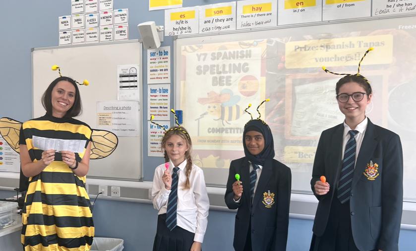 NorthChadMFL's tweet photo. Day 3 celebrating #EuropeanDayofLanguages! y7 enjoying their first heats of the Spanish Spelling Bee competition in lessons. We have been so impressed with their vocabulary learning!@northchadderton @NorthHt #languages #spanish #mflspanish #mfltwitterati #mflmatters #french #mfl https://t.co/drhWCYPTpv