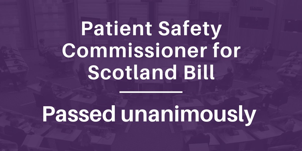 The result of the Stage 3 vote on the Patient Safety Commissioner for Scotland Bill is: ✅ Yes -114 ❌ No - 0 🟣 Abstain - 0 The Bill is therefore passed.