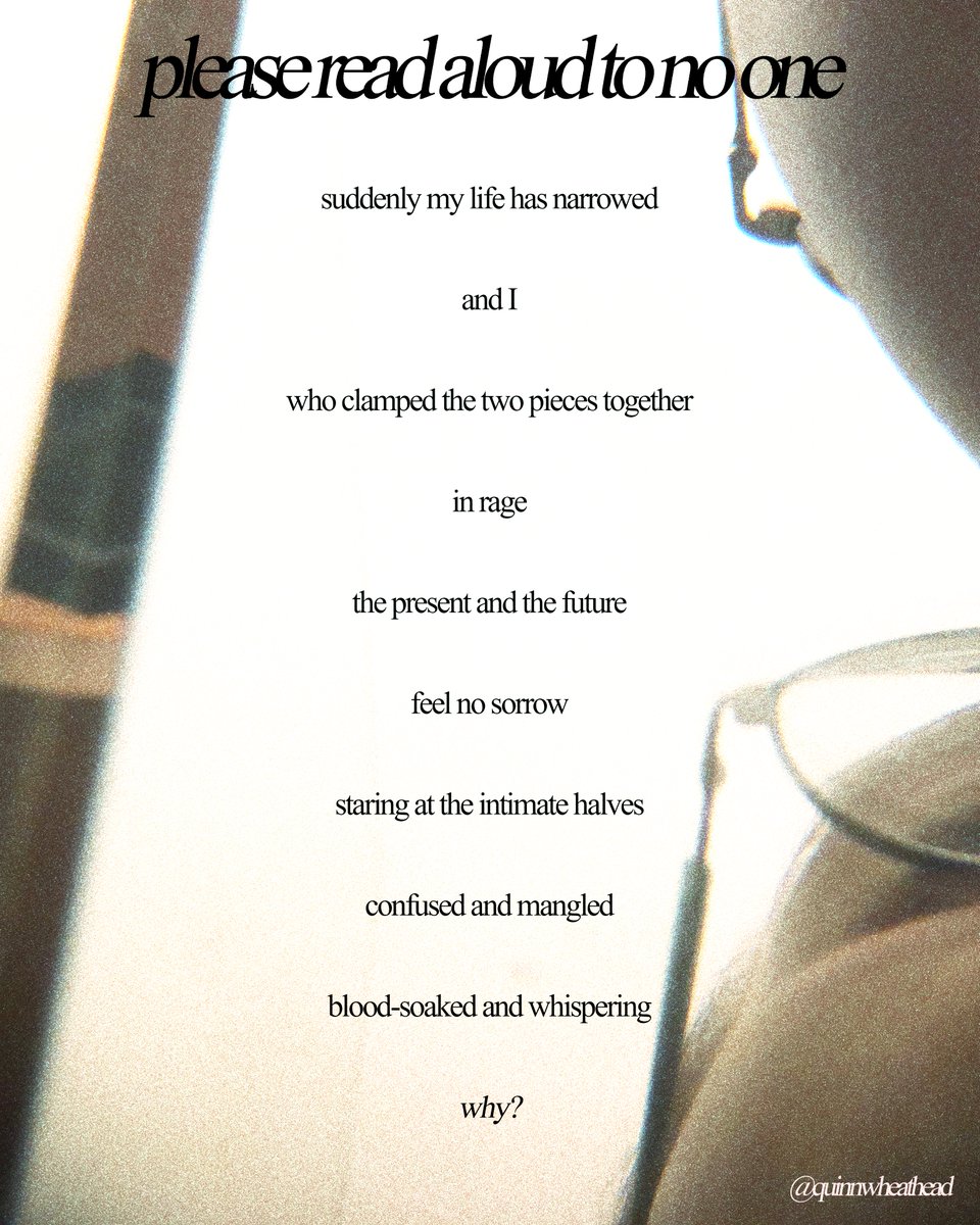 please read aloud to no one  

#POEMS  #poetrycommunity #darkpoetry #poetryoftheday #wednesdaypoetry #mirrorphotography #mirrorselfie #filmmakers #mainepoetry #maineart #poem