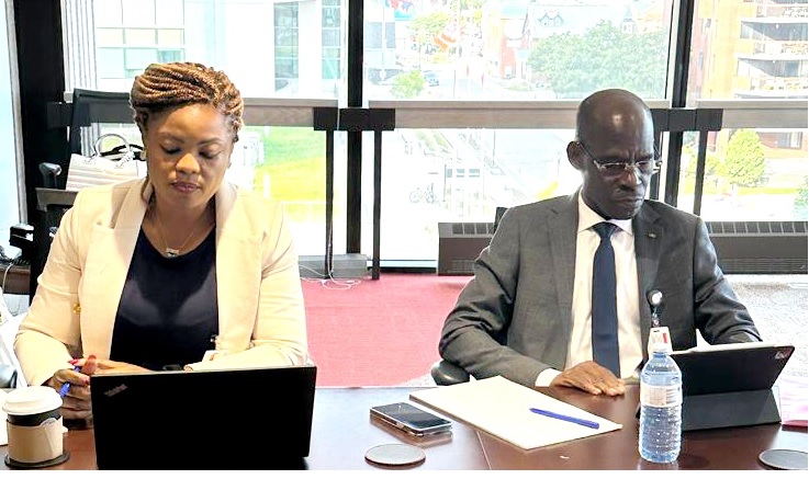 OAPI_TWIT's tweet photo. L’#OAPI en visite de travail auprès de l’#OPIC du 26 au 28/09/23. La rencontre profile de belles perspectives pour l’amélioration de la qualité des titres de #PI comme pour l’essor des #PME grâce à une connaissance mutuelle des deux systèmes de PI à l’OAPI et au #Canada. https://t.co/kbvY4qQQLW