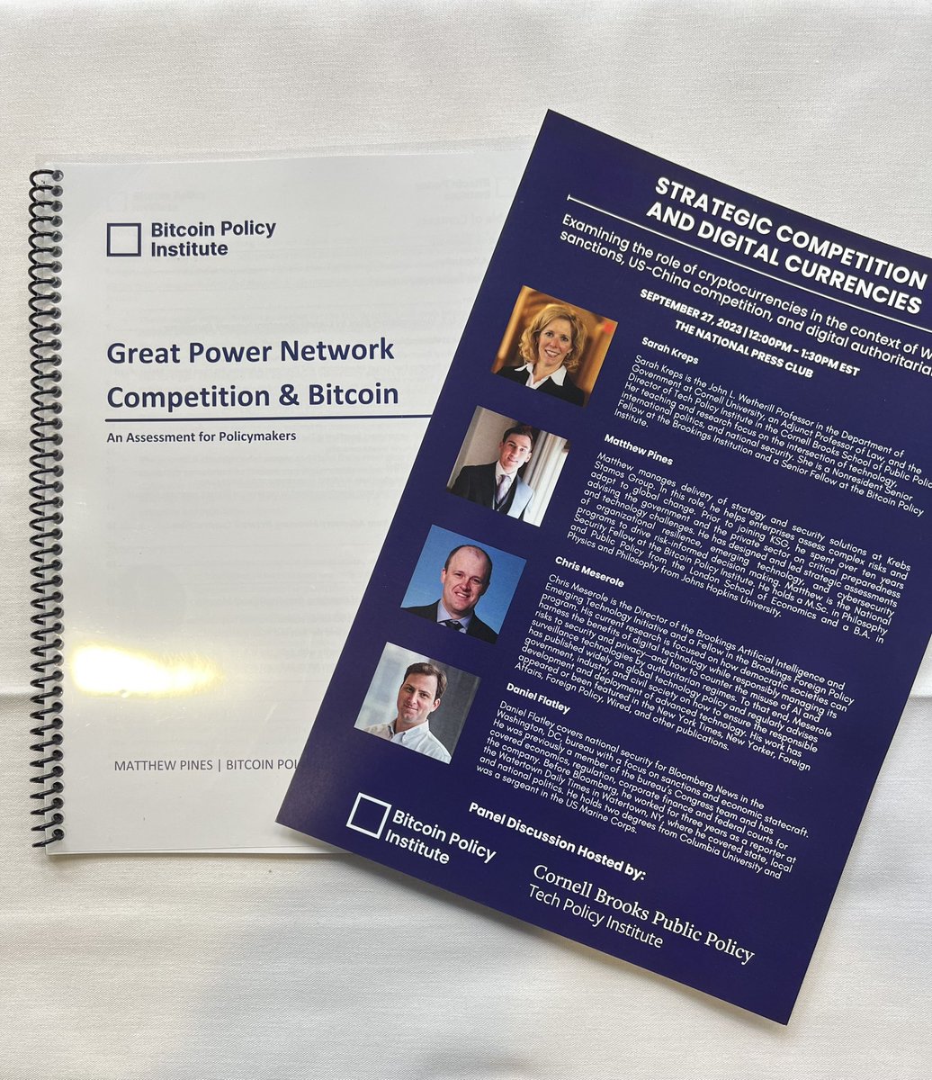 Director of the @CornellTPI and @CornellBPP professor @sekreps speaks at the Digital Currencies & Strategic Competition discussion today in Washington at the @PressClubDC