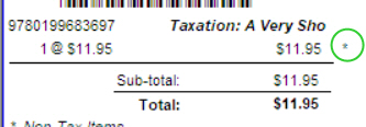 BooklogPOS's tweet image. If there's no Sales Tax on an item*, it will show in the receipt &amp;amp; Electronic Journal report with an asterisk. **
#TechTips #SalesTax #CashRegister
* Because the customer is no tax, or the item is no tax, or you change the tax to NONE in the register.
** See below for an image.