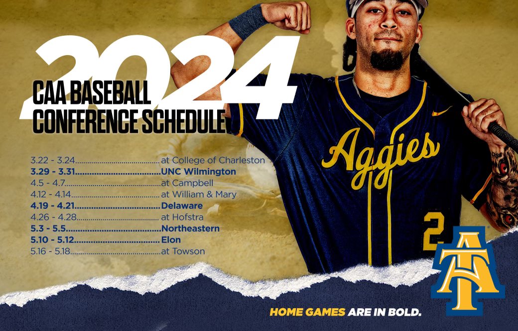 ๐๐ฒ๐ช๐ถ๐ธ๐ท๐ญ ๐๐ฐ๐ฐ๐ฒ๐ฎ๐ผ (@ncat_baseball) on Twitter photo 2024 loadingโฆ โฐ Aggie Fans mark your ๐
This spring for your Aggie Baseball <a href="/CAASports/">Coastal Athletic Association</a> schedule!
#FullTilt | #AggiePride 2024 loadingโฆ โฐ Aggie Fans mark your ๐
This spring for your Aggie Baseball <a href="/CAASports/">Coastal Athletic Association</a> schedule!
#FullTilt | #AggiePride