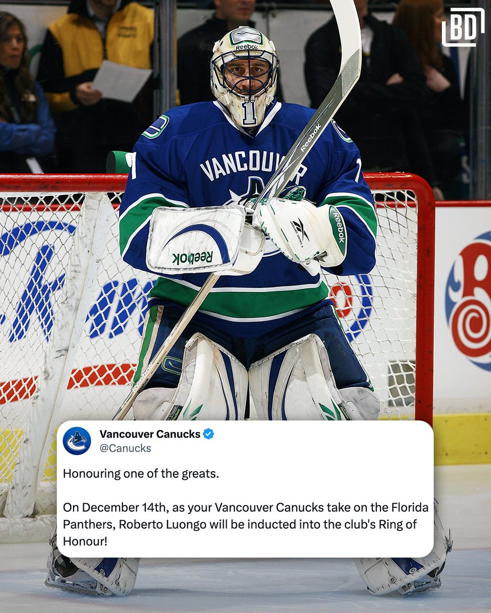 Canucks to induct Roberto Luongo into Ring of Honour