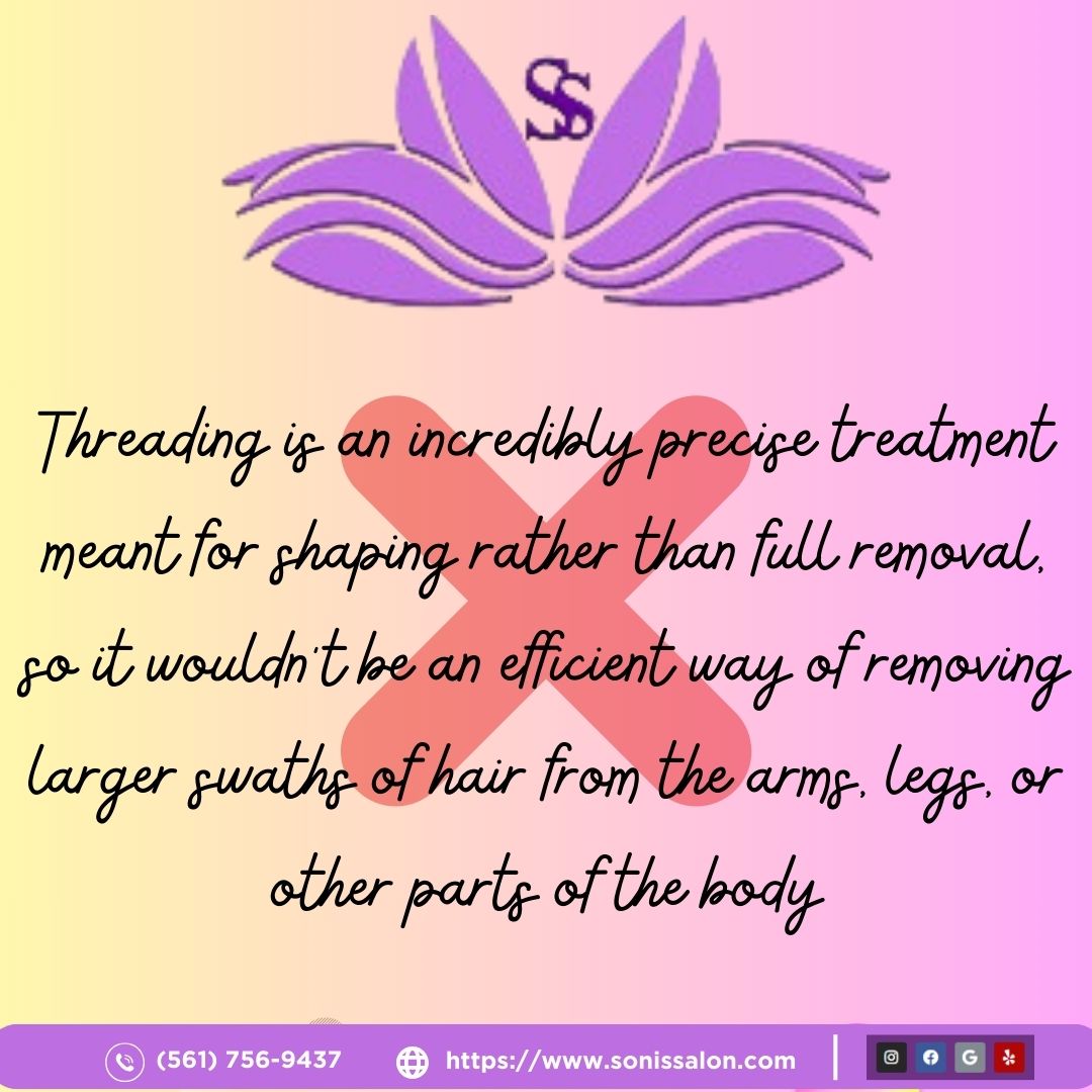 sonissalonboca's tweet image. Experience the Precision of Threading for Your Eyebrows and Upper Lip at the Best Beauty Salon in Boca Raton! 👁️💄 While Threading Excels for Facial Hair, It&apos;s Not Ideal for Larger Body Areas. posts.gle/HCHUwC
#BocaRatonBeautySalon #ThreadingMagic #sonissalon