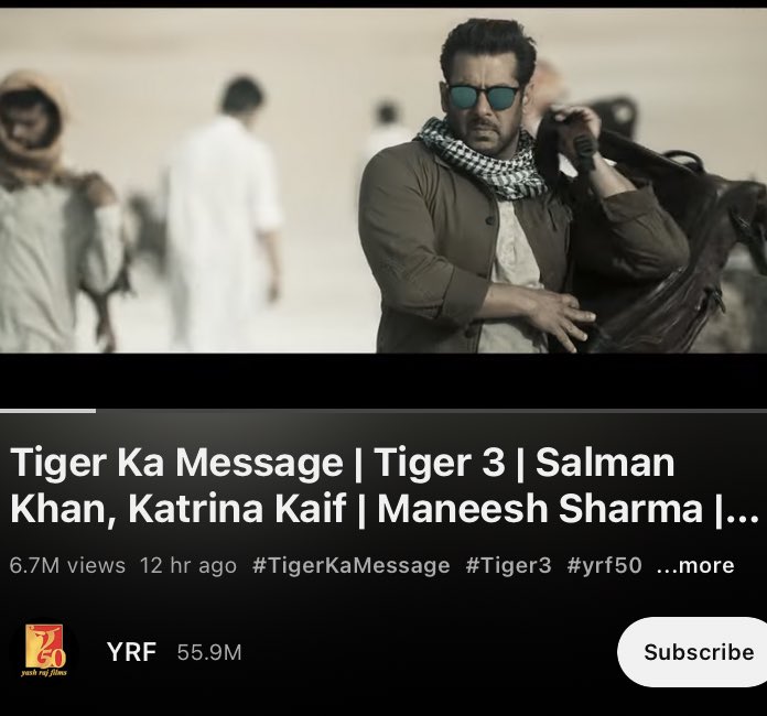 Views on Youtube in 12 Hours: 

#JawanPrevue - 24 Million
#TigerKaMessage - 6.7 Million

Unreal DOMINATION !!! 

Youtube se lekar Box Office tak, Megastar #ShahRukhKhan se ab koi competition hi nahi 🔥
