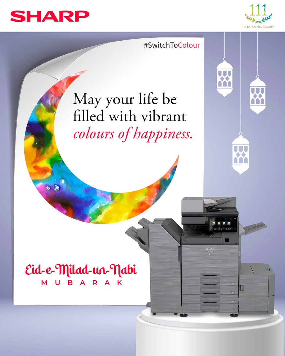 sharp_india_'s tweet photo. This Eid-e-Milad #SwitchToColour with the blessings of Allah and make every moment colourful.
#SharpIndia #SmartBusinessSolutions #EidMiladUnNabi #EidMubarak https://t.co/wIL7Du5BEz