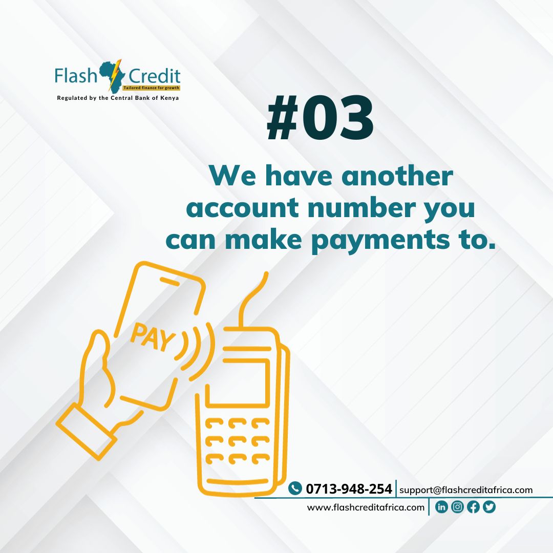 Beware of Scammers!
Visit our Website to get all the info you need or call us on 0713 948 254.
.
.
.
#flashcreditafrica #salaryloans #businessfinance #smallbusiness #finances #salaryloans #financetips #moneyhacks #personalfinance #financialsolutions #loans #LoanApplication