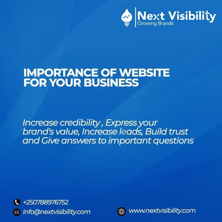 NextVisibility's tweet photo. Know The Importance of website for your business in this month. For more information contact us on +250788976752.

#nextvisibility #newmonth #newgoals #newidea #Wednesday https://t.co/VsSe9OG2Qs
