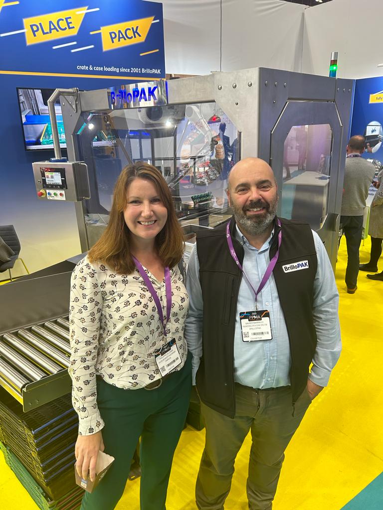 So nice to catch up with Xavier at the PPMA show and chat about @Brillopak affordable automation range Machines built in the UK down on the sunny South coast 🇬🇧 💪 👌 definitely put a smile on my face!!!