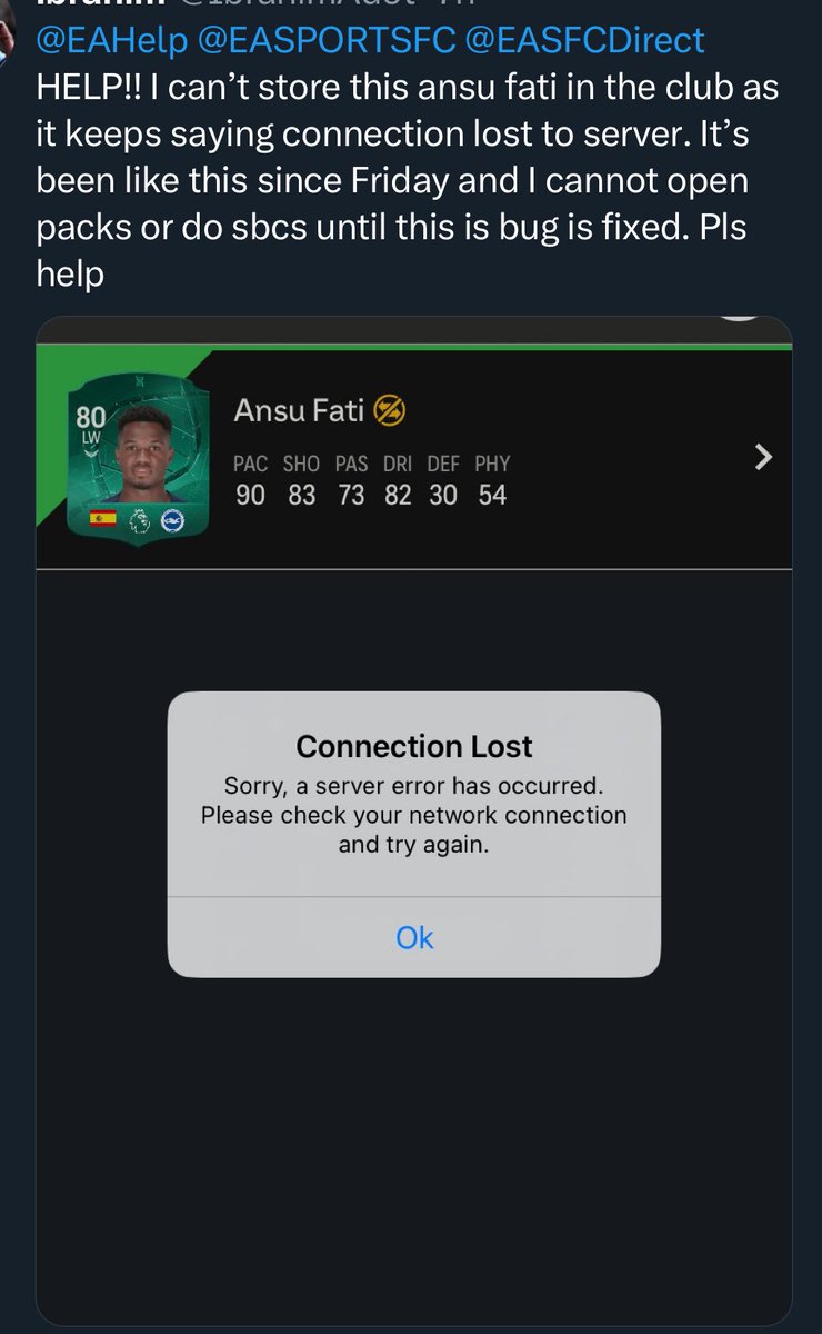 acareddu's tweet photo. @EASFCDirect Fix this please https://t.co/bSazNW0O8a