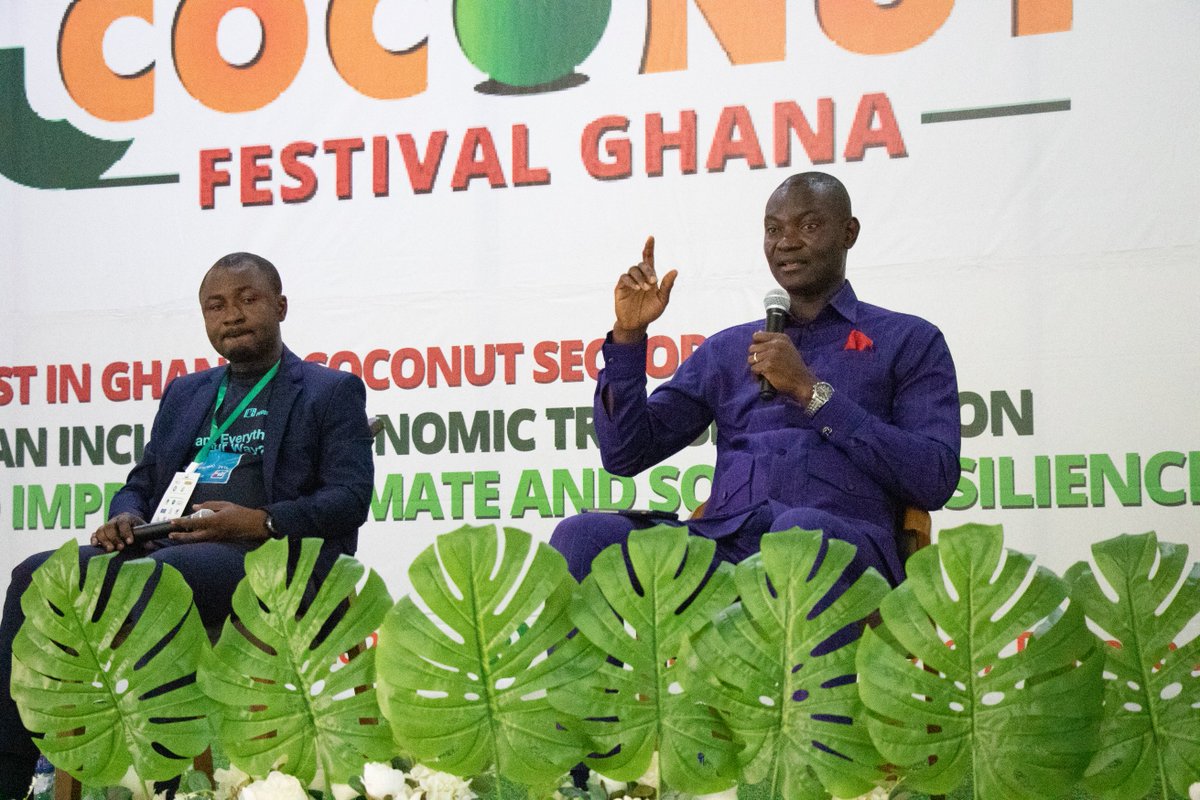 To create access to finance for smallholder #farmers, we derisk &amp; link them to financial institutions. We do this through consistent training in good practices &amp; financial literacy, to improve their #livelihood. This same strategy will be used for the #coconut sector — <a href="/BossOwus/">Bossman Owusu</a>.