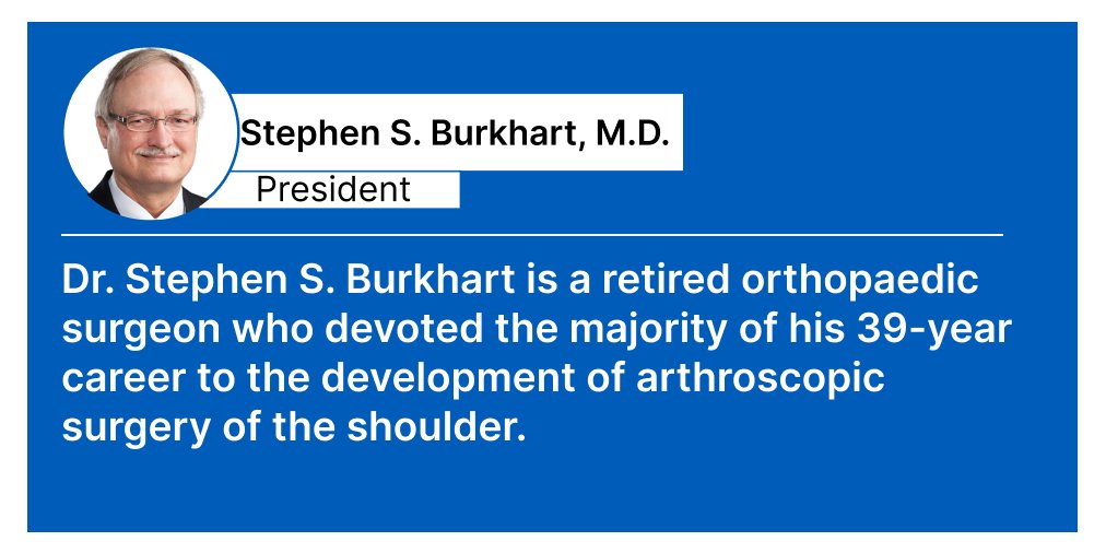 This week BRIO would like to highlight its president Stephen S. Burkhart, M.D. Dr. Stephen S. Burkhart is a retired orthopedic surgeon who made great advancements to arthroscopic surgery of the shoulder. Find out more about our research at: brioresearch.org #orthotwitter
