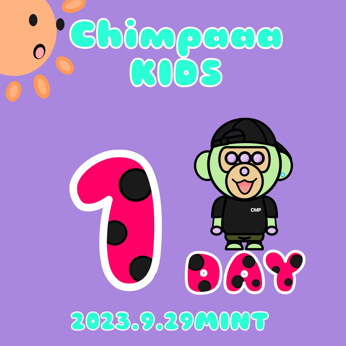 🐵Chimpaaa KIDS one days to go✊🏽
⏰9/29(金)21:00 START🚀

売上の20%は野生のチンパンジー保護をしている「Limbe Wildlife Centre」に寄付します🐵🙌🏽
#チンパーキッズ #チンパーくん